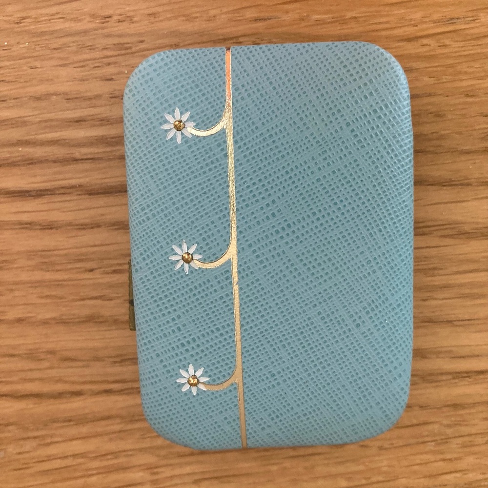 Buxton Light Blue Key Holder with Gold Accents